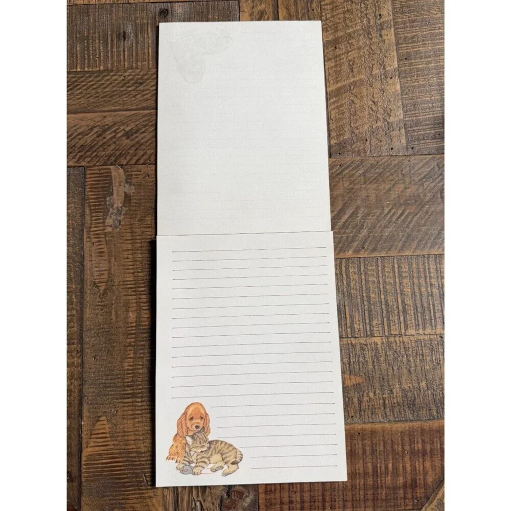 Cuddly Critters Stationery Note Pad Vintage 80s Sangamon Dog Cat Mouse